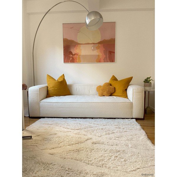 Weißer, waschbarer, handgewebter Wollteppich, 170 x 240 cm Enkang Ivory - Lorena Canals-image-3
