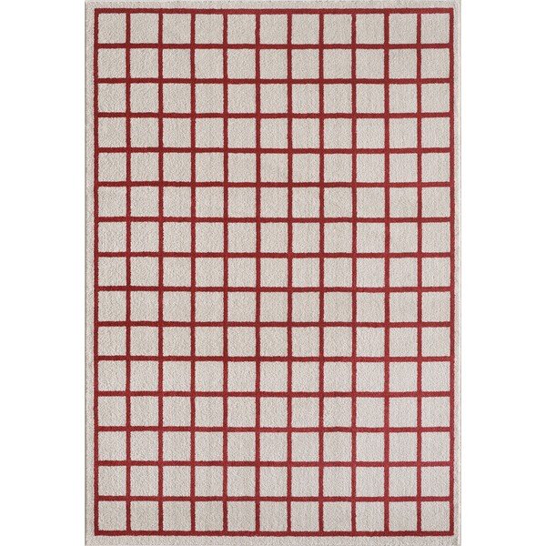 Roter/beiger Teppich 160 × 230 cm Picnic - ESTE