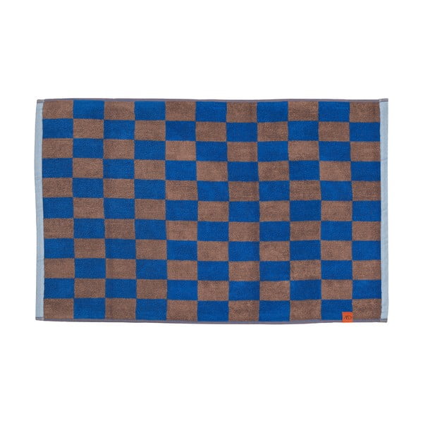 Blau-brauner Badezimmerteppich aus Bio-Baumwolle, 50 x 80 cm Retro - Mette Ditmer Denmark