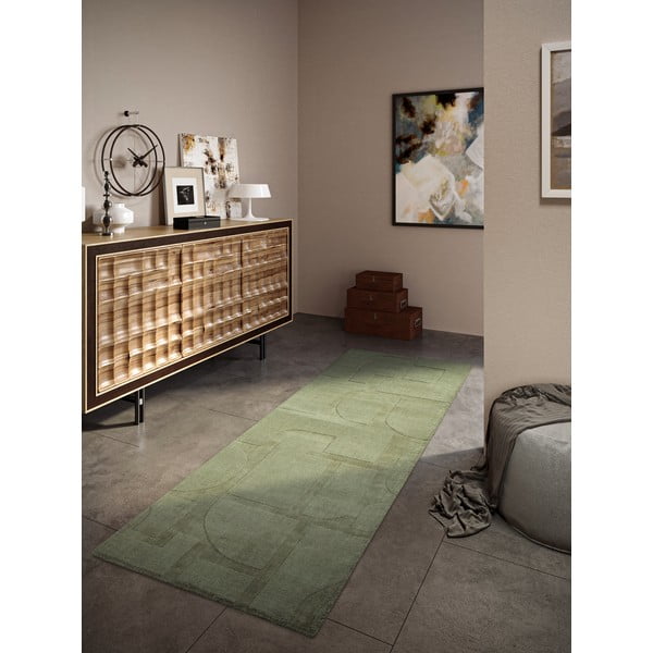 Grüner, handgewebter Läufer aus Wolle, 80 x 250 cm Alexis - Villeroy&Boch-image-1