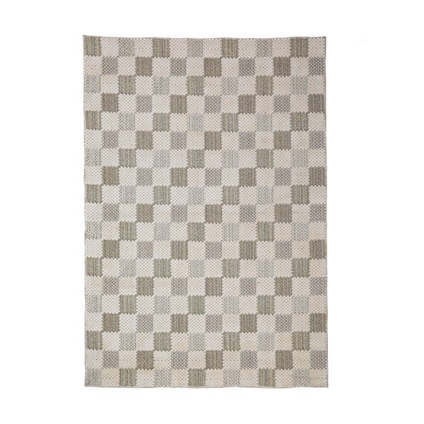 Grüner, waschbarer Teppich mit Baumwollanteil, 116 × 170 cm Muted Checkerboard - Flair Rugs