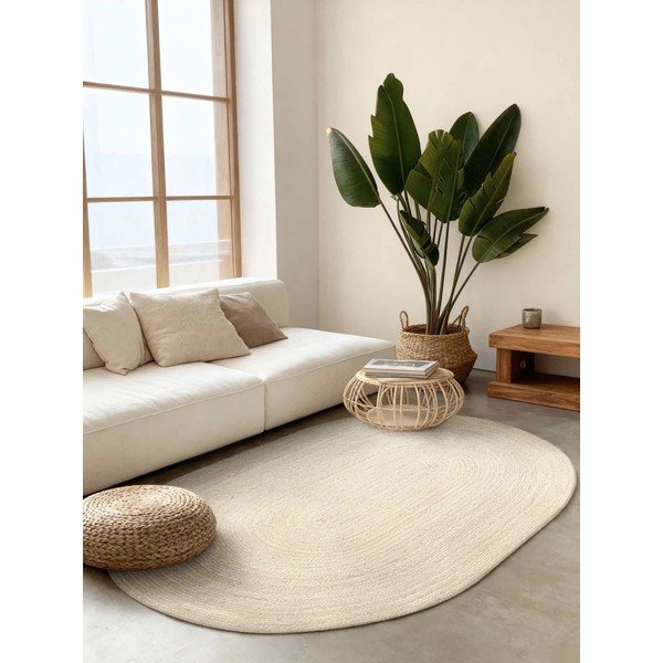 Cremefarbener, doppelseitiger/handgewebter Jute-Teppich, 160 × 230 cm Braided - Hanse Home-image-1