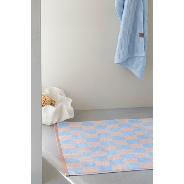 Blau-rosa Badezimmerteppich aus Bio-Baumwolle, 50 x 80 cm Retro - Mette Ditmer Denmark-image-2