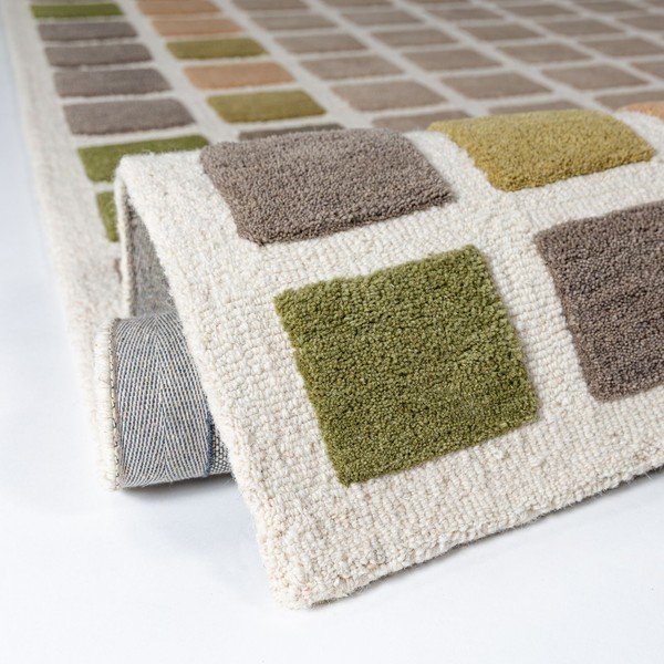Grüner, handgewebter Wollteppich, 160 × 230 cm Renga Wool - Flair Rugs-image-2