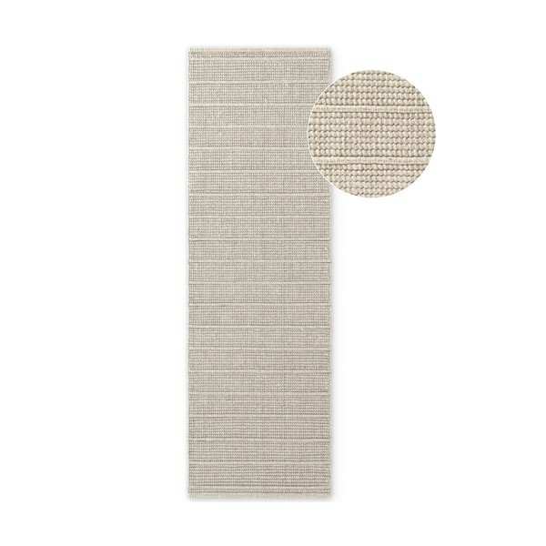 Cremefarbener, handgewebter Läufer aus Wolle, 80 x 250 cm Camden Parker - Ted Baker