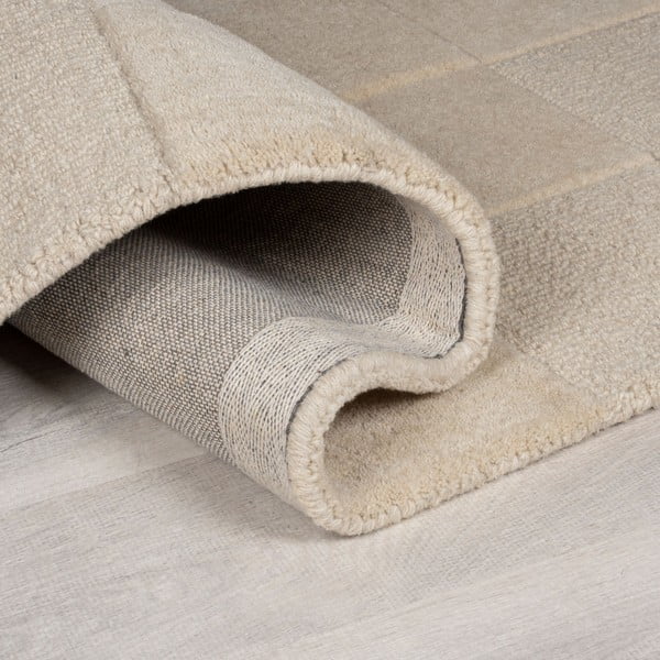 Beiger, handgewebter Läufer aus Wolle, 60 x 230 cm Checkerboard - Flair Rugs-image-2
