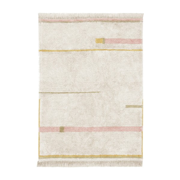 Rosa-cremefarbener, waschbarer, handgewebter Baumwollteppich, 90 x 130 cm Lanes Vintage Nude - Lorena Canals
