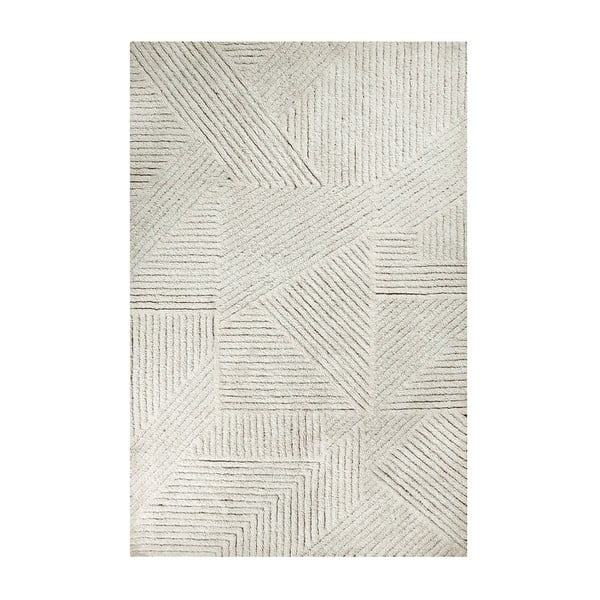 Cremefarbener, waschbarer, handgewebter Wollteppich, 170 × 240 cm Almond Valley - Lorena Canals