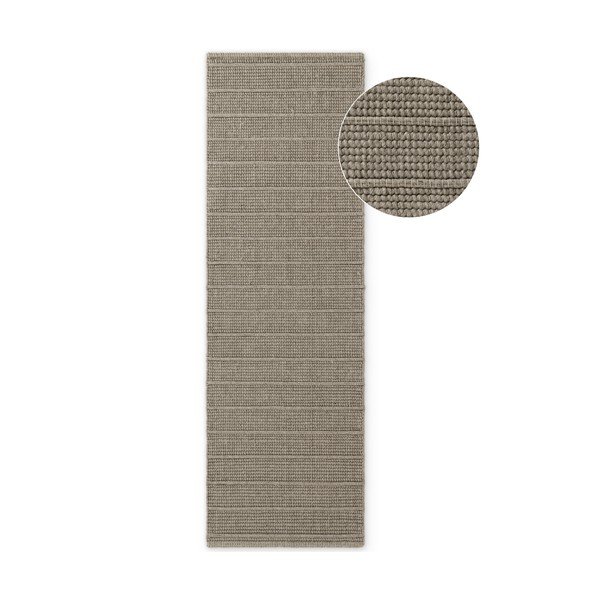 Grauer, handgewebter Läufer aus Wolle, 80 x 250 cm Camden Parker - Ted Baker