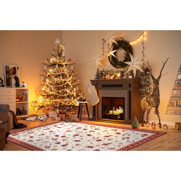 Roter Teppich mit Weihnachtsmotiv, mit Baumwollanteil, 160 x 230 cm Toy's Delight Red Christmas - Villeroy&Boch-image-1