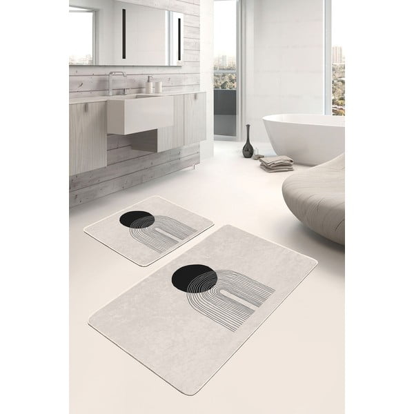 Beigefarbene Badezimmerteppiche im 2er-Set, 60 x 100 cm Simple Arch - Mila Home-image-1