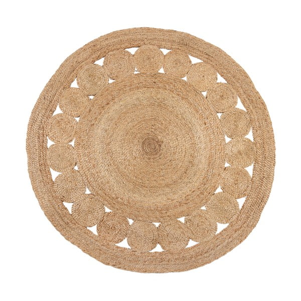Beige/naturfarben, handgewebter runder Jute-Teppich, Ø 150 cm Arya - Flair Rugs