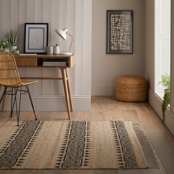 Beige/naturfarbener, handgewebter Jute-Teppich, 160 × 230 cm Kenaz - Flair Rugs-image-1