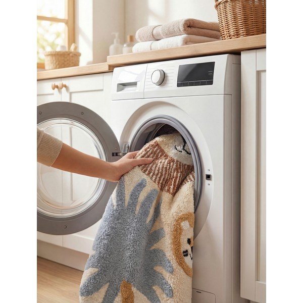 Cremefarbener, waschbarer/handgewebter Baumwoll-Kinderteppich, 140 × 200 cm Snuggle Leander - Hanse Home-image-4