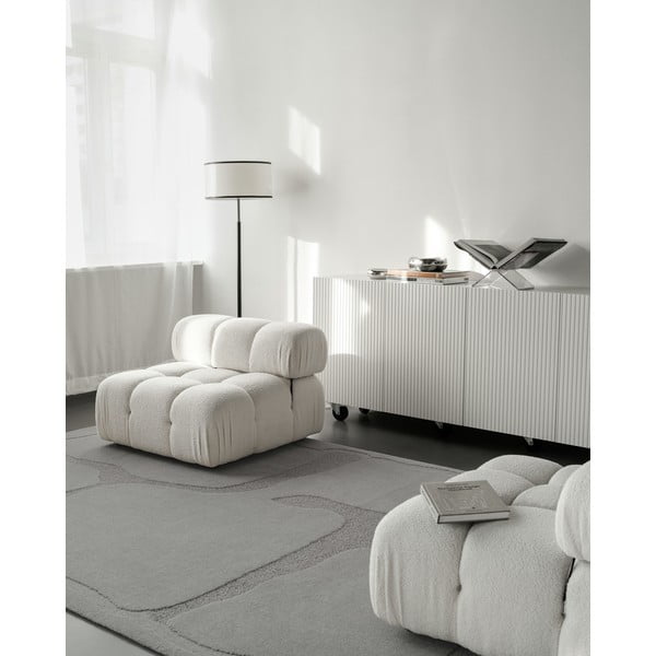 Grauer Wollteppich 160 × 230 cm Morphic Organica - Agnella-image-1