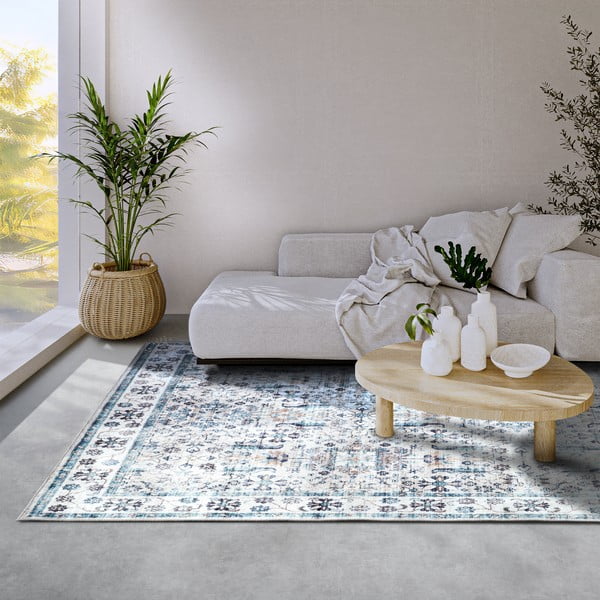 Hellblauer Teppich, 160 × 230 cm Saveh Cream Blue - Elle Decoration-image-1