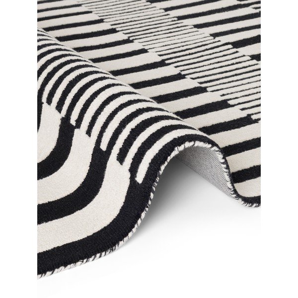 Schwarz-weißer, handgewebter Wollteppich, 160 × 230 cm Stryve Pulse - Elle Decoration-image-4