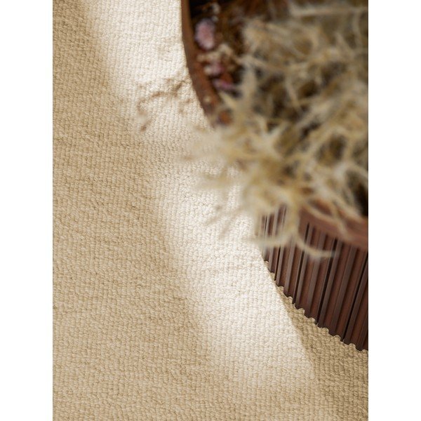Beiger, handgewebter, runder Wollteppich, Durchmesser 160 cm Puristic Knots - Elle Decoration-image-3