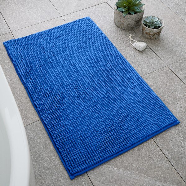 Blauer Badezimmerteppich, 50 × 80 cm Bobble - Catherine Lansfield-image-1