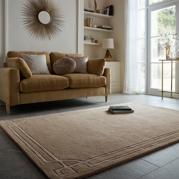 Brauner, handgewebter Wollteppich, 200 × 290 cm Gatsby - Flair Rugs-image-1
