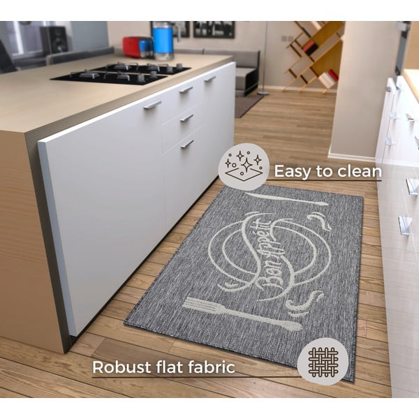Grau-beiger Teppich, 92 × 150 cm Cucina - Hanse Home-image-4