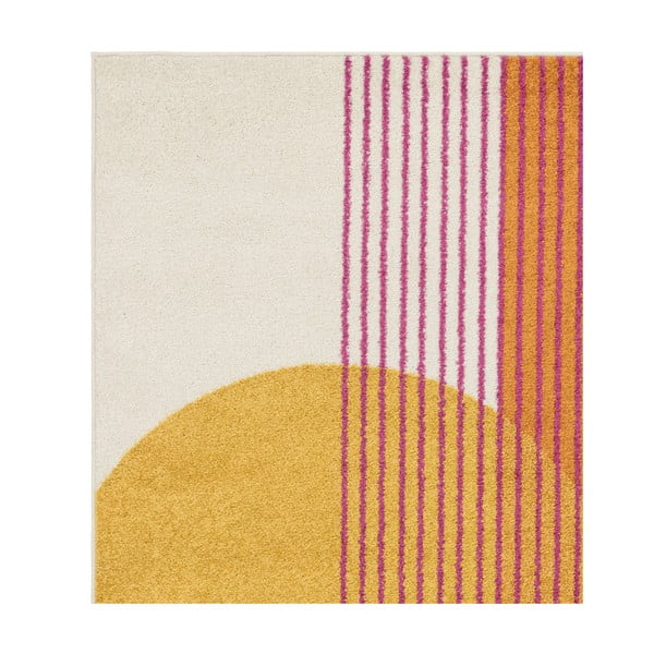 Gelb-orangefarbener Teppich, 160 × 230 cm Muse Orange Retro - Asiatic Carpets-image-4
