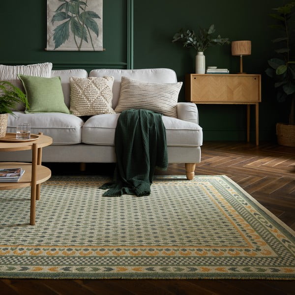 Grüner Teppich mit Juteanteil, 160 × 230 cm Mara Jute Border - Flair Rugs-image-1