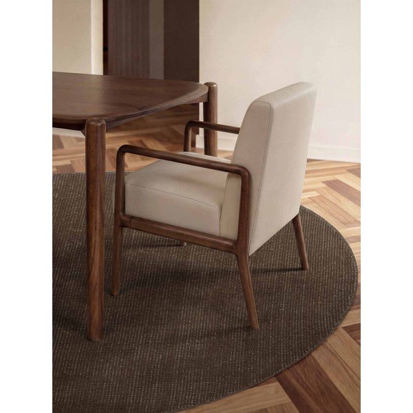 Brauner, handgewebter, runder Wollteppich, Durchmesser 160 cm Greenwich - Ted Baker-image-1