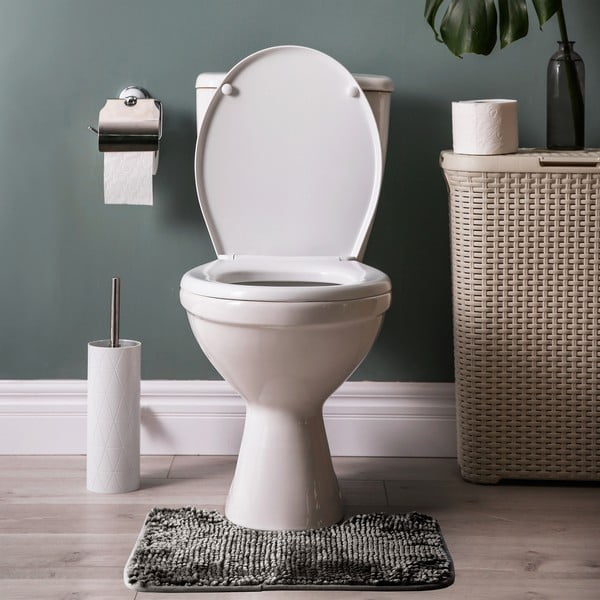 Dunkelgraue Badezimmervorleger für das WC, 2er-Set, 80 x 50 cm Bati - Restilo-image-2