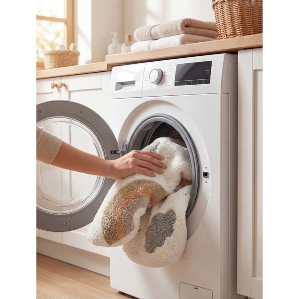 Cremefarbener, waschbarer/handgewebter Baumwoll-Kindenteppich, 140 x 200 cm Snuggle Willy - Hanse Home-image-4