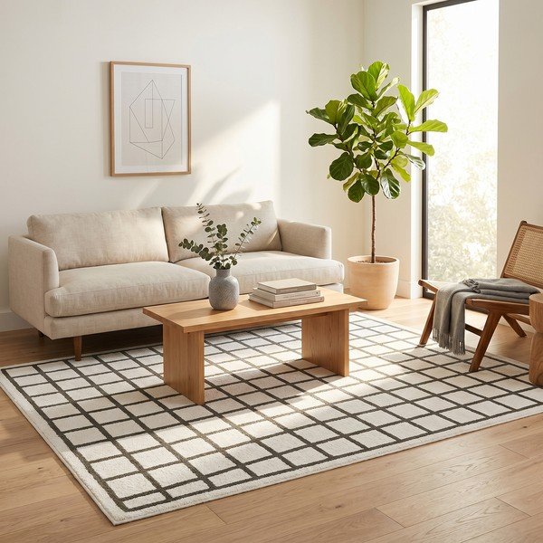 Dunkelgrüner/cremefarbener Teppich, 120 × 170 cm Picnic - ESTE-image-2