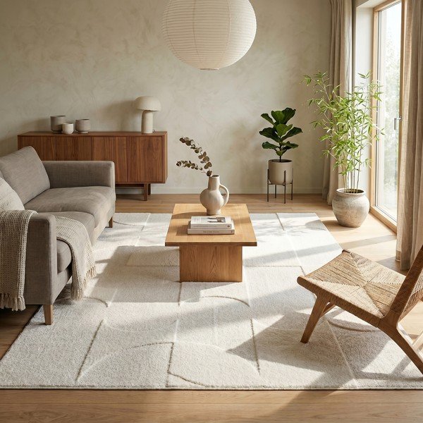 Cremefarbener Teppich 120 × 170 cm Luna - ESTE-image-1