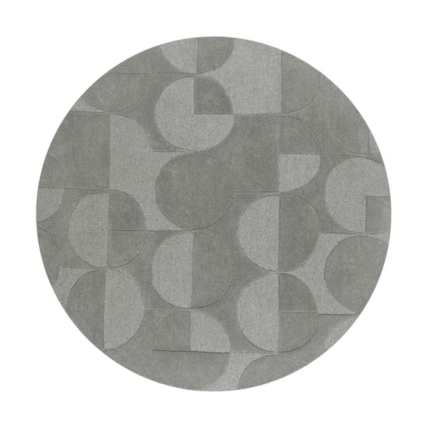 Grauer runder Wollteppich, Ø 160 cm Gigi - Flair Rugs