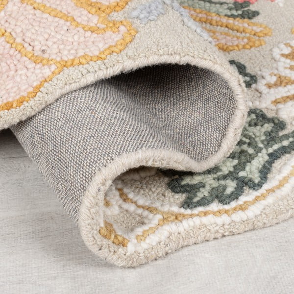 Hellrosa, handgewebter Wollteppich, 200 × 290 cm Daphne Shaped Floral - Flair Rugs-image-3