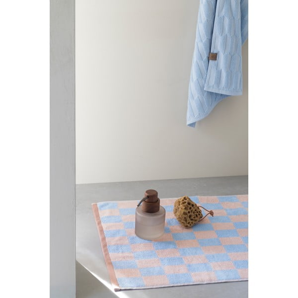 Blau-rosa Badezimmerteppich aus Bio-Baumwolle, 50 x 80 cm Retro - Mette Ditmer Denmark-image-1