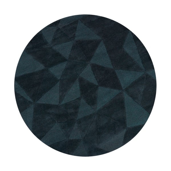 Grün-blauer, handgewebter runder Wollteppich, Ø 160 cm Shard Teal - Flair Rugs