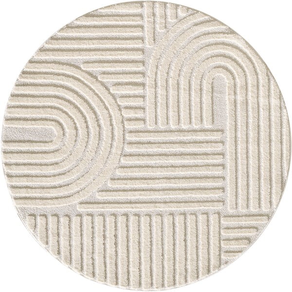 Cremefarbener runder Teppich, Durchmesser 160 cm Art 1121 - Ayyildiz Carpets