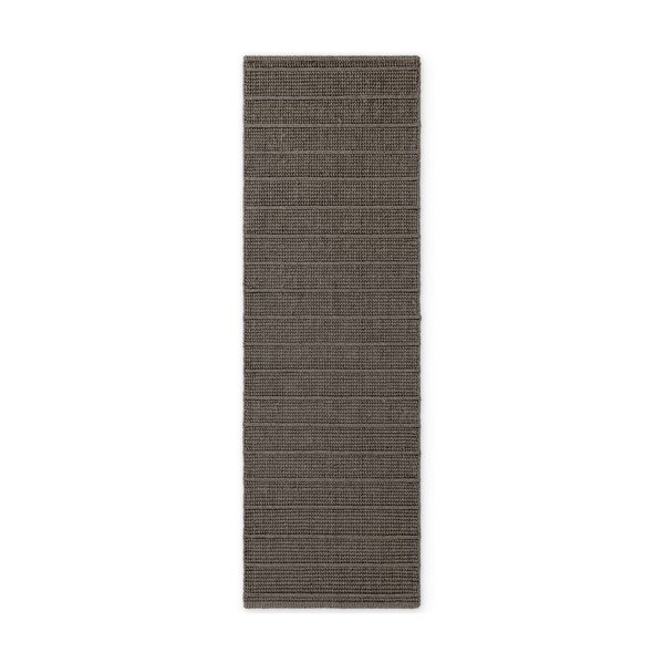 Dunkelgrauer/dunkelbrauner, handgewebter Wollläufer, 80 x 250 cm Camden Parker - Ted Baker-image-4