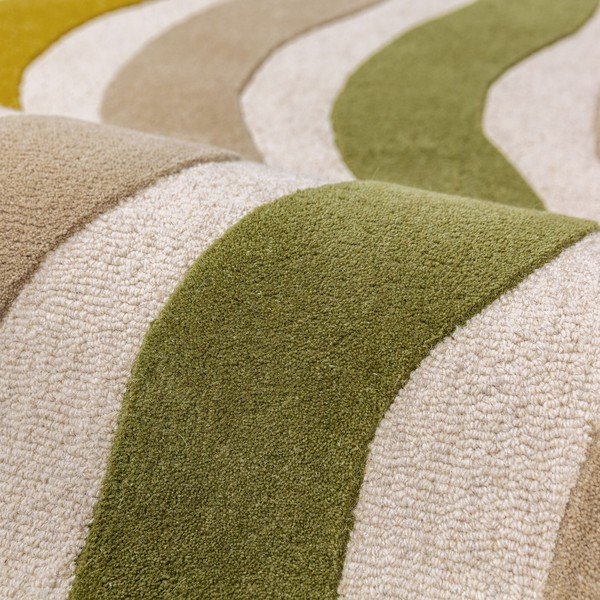 Grüner/naturfarbener, handgewebter Wollteppich, 160 × 230 cm Cascade Wool - Flair Rugs-image-3