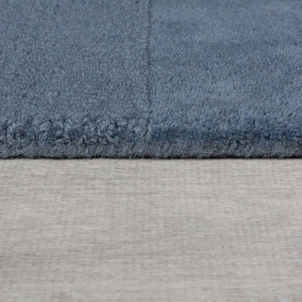 Dunkelblauer, handgewebter Wollteppich, 200 × 290 cm Checkerboard - Flair Rugs-image-4