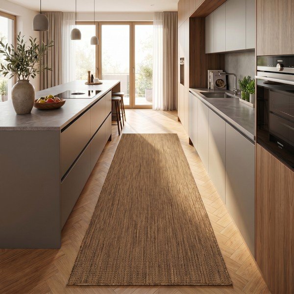 Braune Lauffläche für den Innen- und Außenbereich, 80 × 250 cm Mira 1450 - Ayyildiz Carpets-image-1