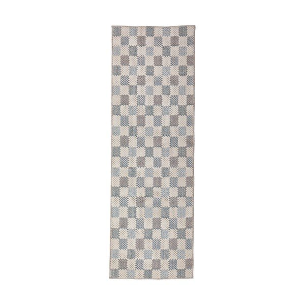 Blaue, waschbare Lauffläche mit Baumwollanteil, 80 x 230 cm Muted Checkerboard - Flair Rugs