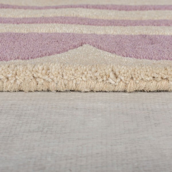 Handgewebter Läufer aus Wolle in den Farben Violett und Natur, 80 x 230 cm Lois Scallop - Flair Rugs-image-4