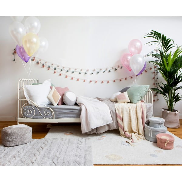 Cremefarbener, waschbarer, handgewebter Baumwoll-Kinderteppich, 140 x 200 cm Kim - Lorena Canals-image-1