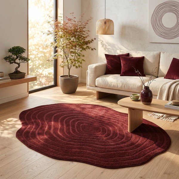 Weinroter Teppich 160 × 230 cm Pebble - ESTE-image-1