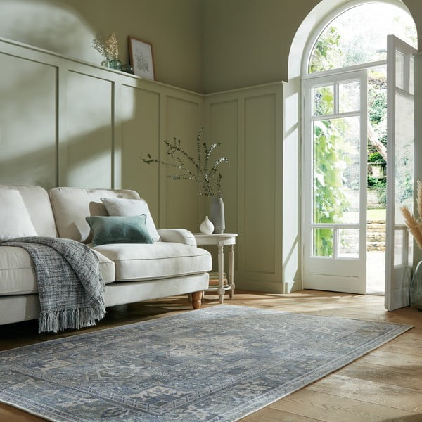 Grüner, waschbarer Teppich mit einem Anteil an recycelten Fasern, 160 × 230 cm Windsor - Flair Rugs-image-1