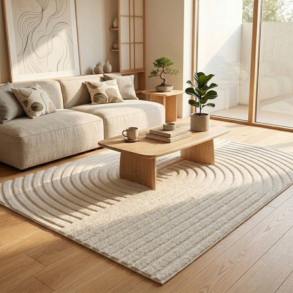 Cremefarbener Teppich 120 × 170 cm Serenity - ESTE-image-1