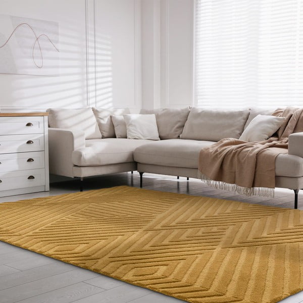 Ockergelber Wollteppich, 120 × 170 cm Hague - Asiatic Carpets-image-1