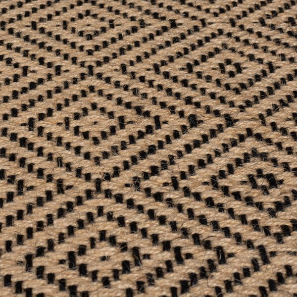 Schwarzer/naturfarbener Jute-Läufer 60 × 800 cm Diamond - Flair Rugs-image-3