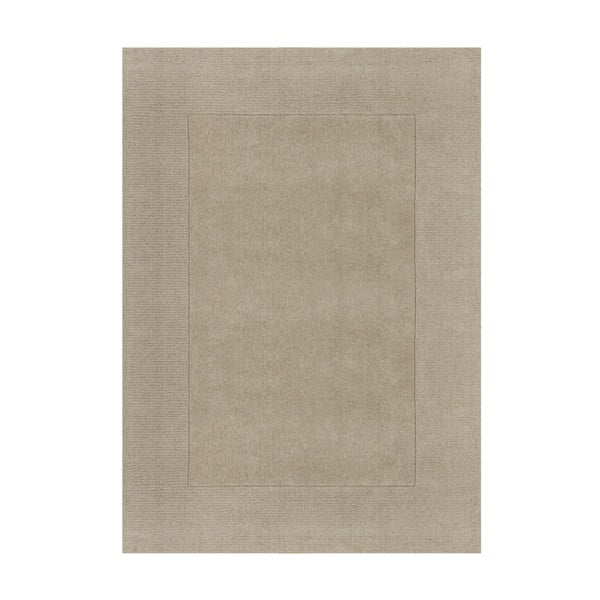 Beiger Wollteppich, 120 × 170 cm Textured Wool Border - Flair Rugs